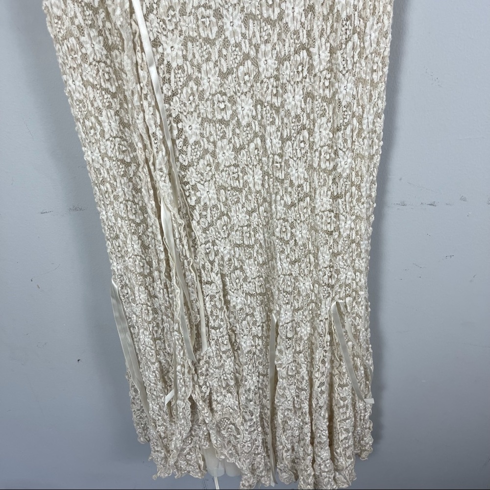 Linda Lundstrom ruffle vintage midi dress cream - Picture 2 of 7